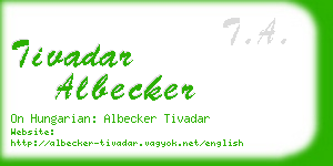 tivadar albecker business card